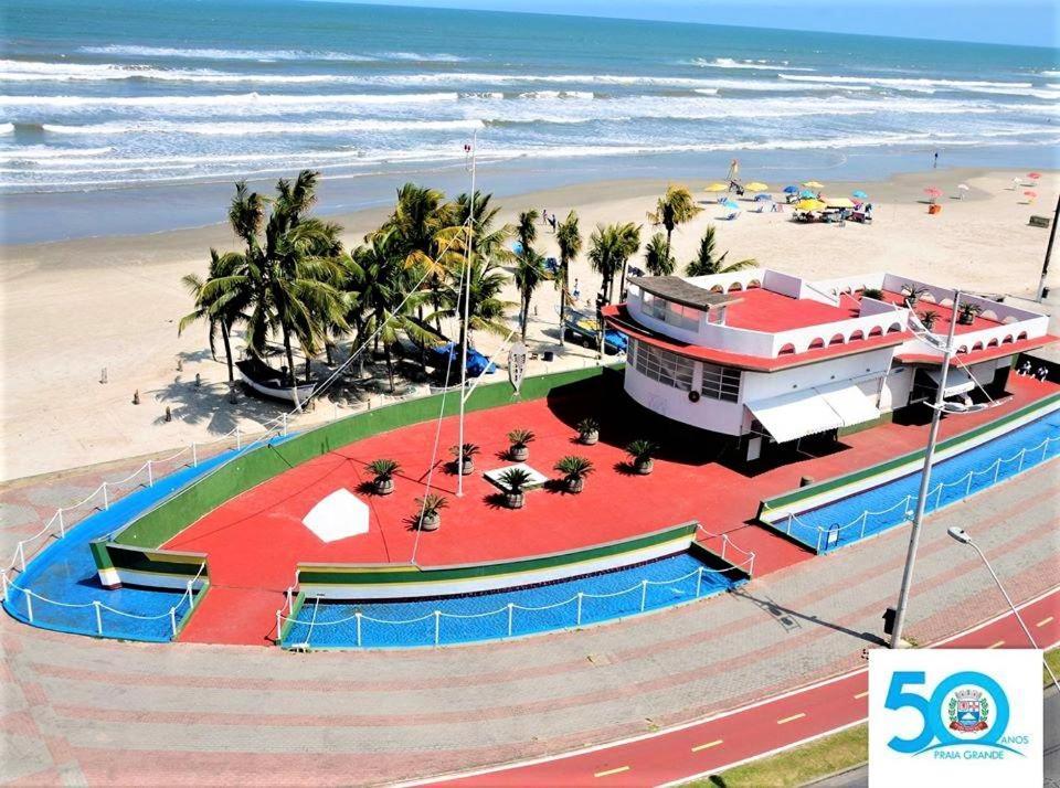 Apto pé na areia com vista para o mar e Wifi Praia Grande  Extérieur photo